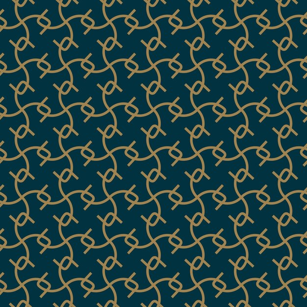 Resumen de patrones sin fisuras Vector de patrones sin fisuras Ornamento geométrico repetitivo color azul dorado de lujo