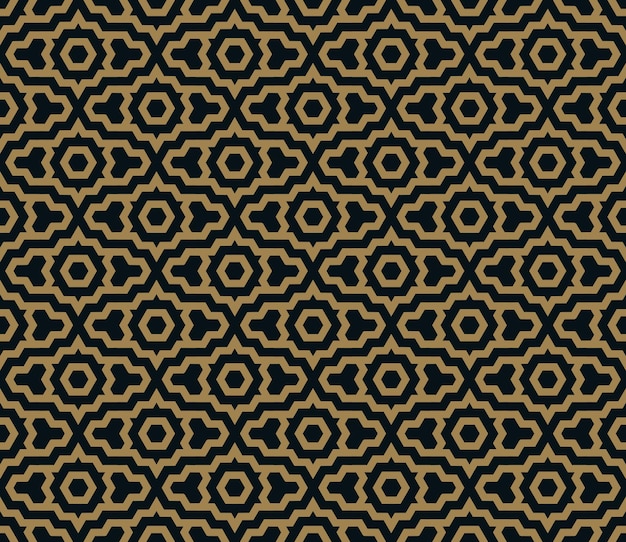 Resumen de patrones sin fisuras Vector de patrones sin fisuras Ornamento geométrico repetitivo color azul dorado de lujo