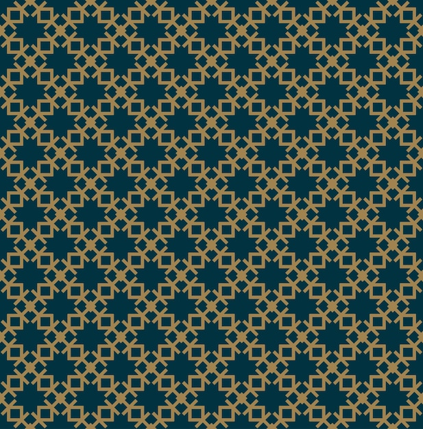 Resumen de patrones sin fisuras Vector de patrones sin fisuras Ornamento geométrico repetitivo color azul dorado de lujo