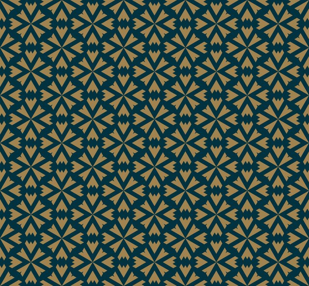 Resumen de patrones sin fisuras Vector de patrones sin fisuras Ornamento geométrico repetitivo color azul dorado de lujo