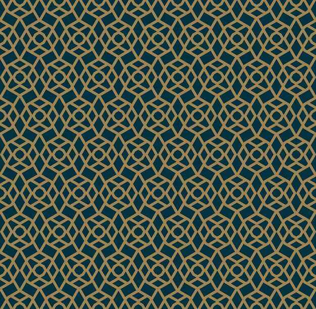 Resumen de patrones sin fisuras Vector de patrones sin fisuras Ornamento geométrico repetitivo color azul dorado de lujo