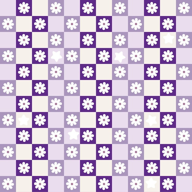 Resumen Pequeños Cuadrados Coloridos Flores Pequeñas Patrón Retro Geométrico Moda Pastel Colores De Moda