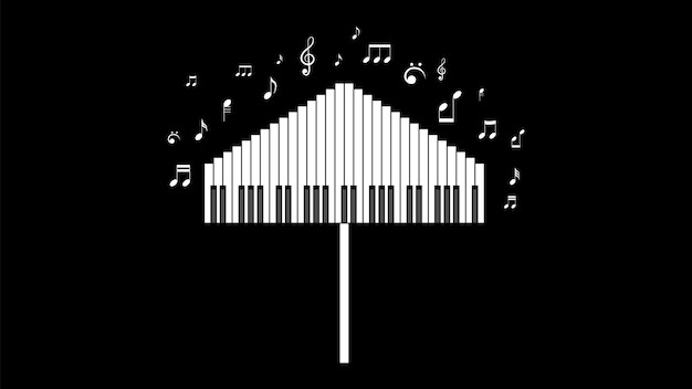 Vector resumen piano teclas música teclado instrumento canción melodía vector diseño estilo