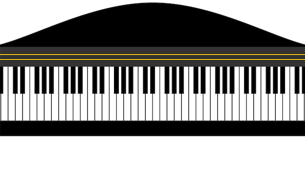 Resumen piano teclas música teclado instrumento canción melodía vector diseño estilo