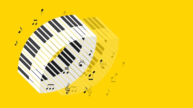 Resumen Piano Teclas Música Teclado Instrumento Canción Melodía Vector Diseño Estilo