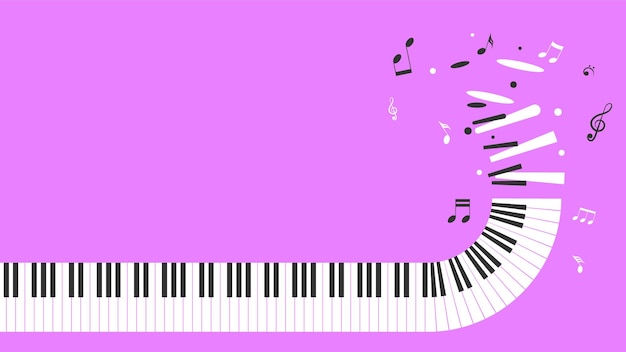 Resumen Piano Teclas Música Teclado Instrumento Canción Melodía Vector Diseño Estilo