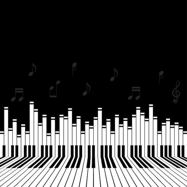 Resumen Piano Teclas Música Teclado Instrumento Canción Melodía Vector Diseño Estilo