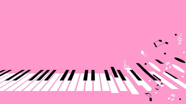 Resumen piano teclas música teclado instrumento canción melodía vector diseño estilo