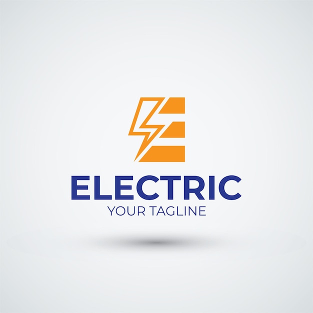 Resumen plantilla de diseño de logotipo eléctrico de la letra E