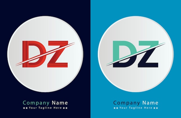 Resumen plantilla de diseño de logotipo de letra DZ Ilustración de logotipo vectorial