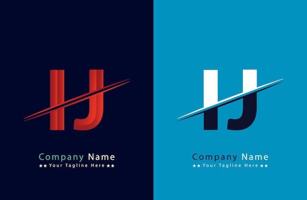 Resumen plantilla de diseño de logotipo de letra iJ Ilustración de logotipo vectorial
