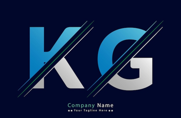 Vector resumen plantilla de diseño de logotipo de letra kg ilustración de logotipo vectorial