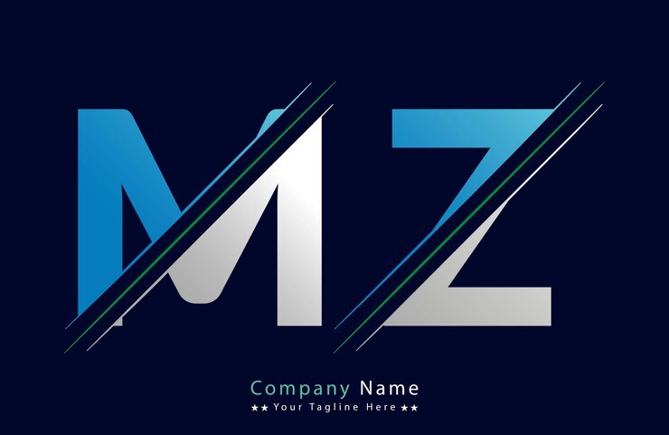 Vector resumen plantilla de diseño de logotipo de letra mz ilustración de logotipo vectorial