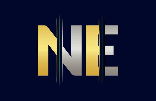 Resumen de la plantilla de diseño del logotipo de la letra NE Ilustración del logotipo vectorial