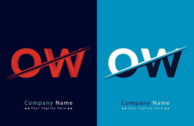 Resumen plantilla de diseño de logotipo de letra OW Ilustración de logotipo vectorial