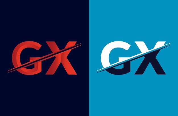 Resumen plantilla de diseño de logotipo de letras GX Ilustración de logotipo vectorial