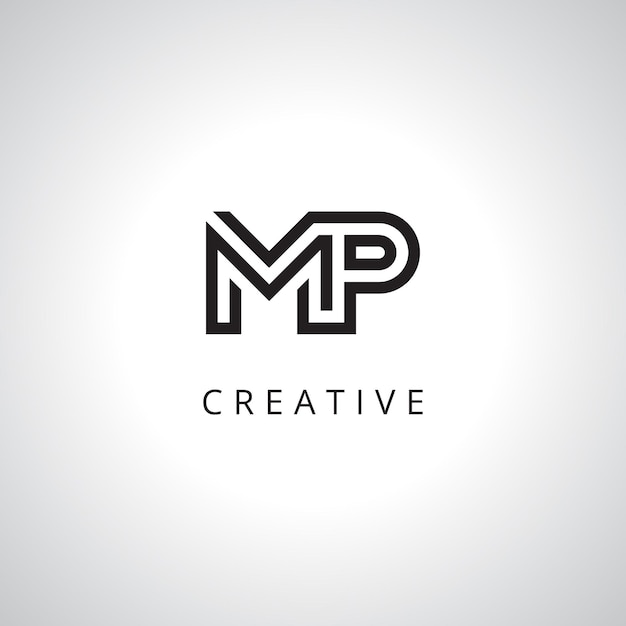 Resumen de la plantilla del logotipo de MP PM Monogram con Eps vectoriales