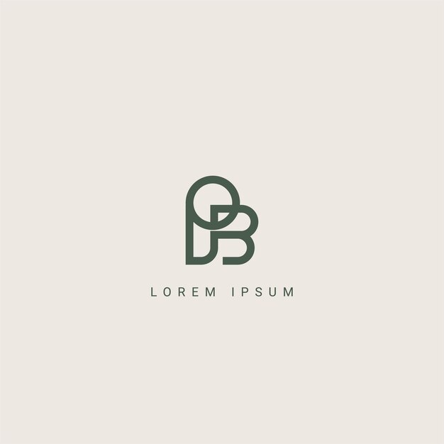 Resumen de la plantilla vectorial de diseño de logotipo de estilo simple de la letra PB BP