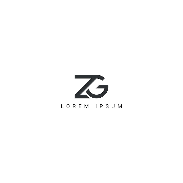 Resumen de la plantilla vectorial de diseño de logotipo de estilo simple de la letra ZG GZ