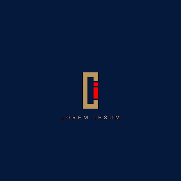 Resumen de la plantilla vectorial de diseño de logotipo de negocio de estilo simple de la letra IC o CI