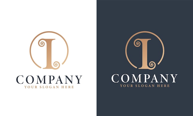 Resumen Premium Royal lujo elegante letra I diseño de logotipo
