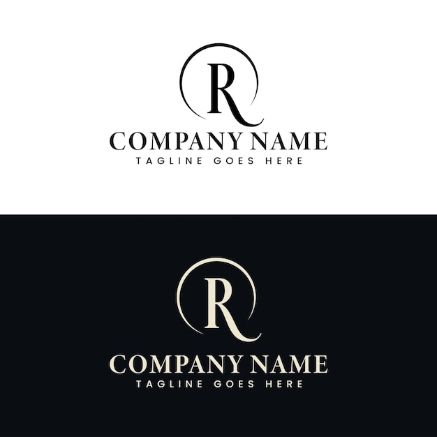 Resumen Premium Royal lujo elegante letra R diseño de logotipo