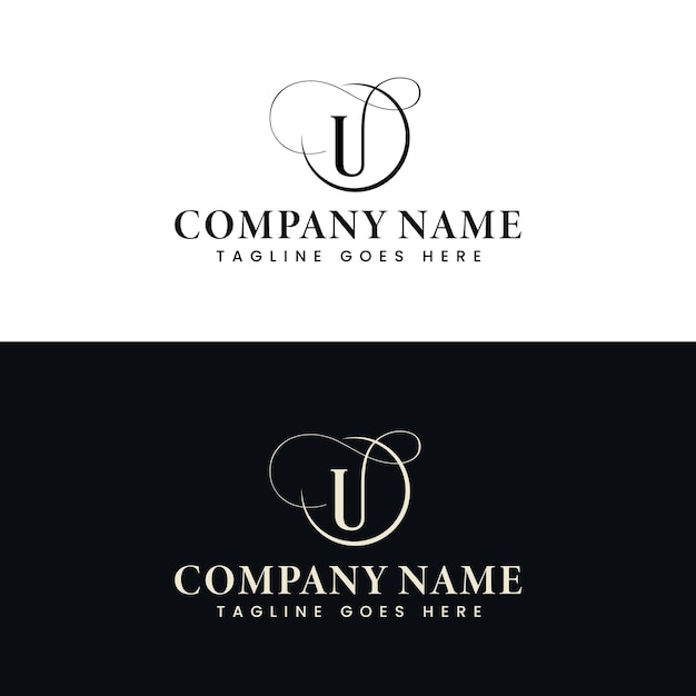 Resumen Premium Royal lujo elegante letra U diseño de logotipo