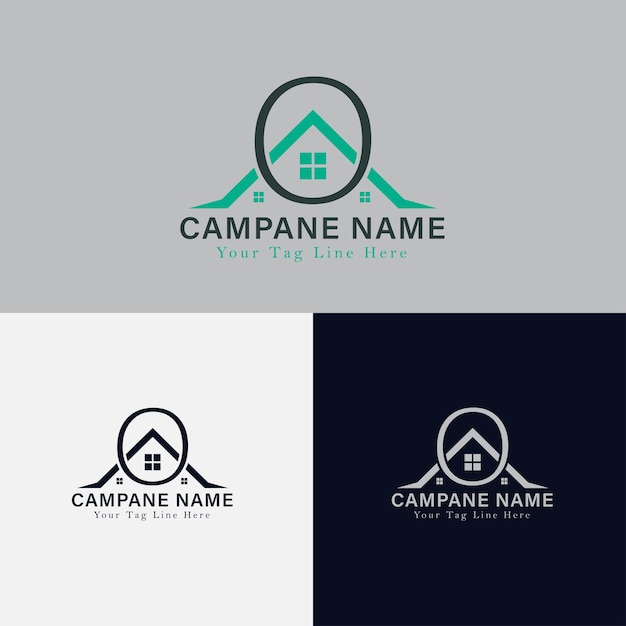 Resumen profesional O Letras logotipo moderno de bienes raíces