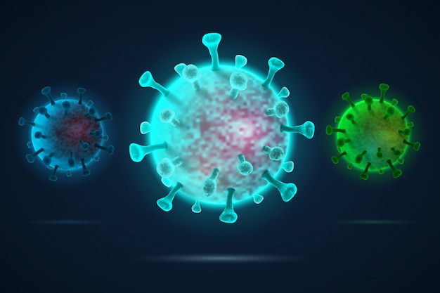 Vector resumen realistas multicolores virus 3d aislados