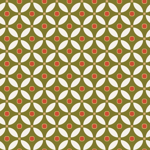 Resumen Retro círculos hojas geométrico decorativo Vector patrón sin costura moda moda colores
