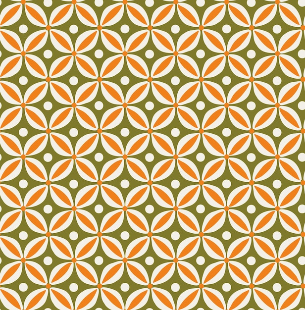 Resumen Retro Geométrico Puntos Florales Psicodélico Minimalista Patrones sin fisuras Colores de moda de moda