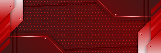 Resumen rojo oscuro metálico carbono neutral superposición luz hexágono malla diseño moderno lujo futurista tecnología fondo Juego tecnología amplia banner vector ilustración