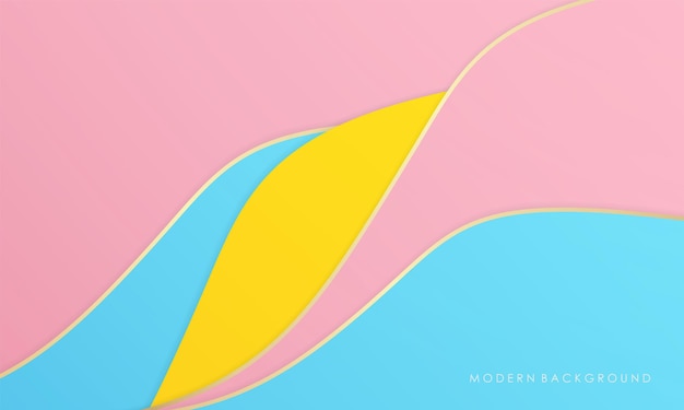 Resumen rosa y amarillo con fondo de colores azul