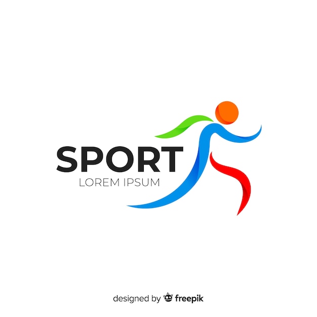 Resumen silueta deporte logo diseño plano