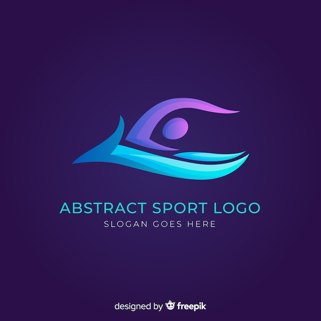 Vector resumen silueta deporte logo diseño plano