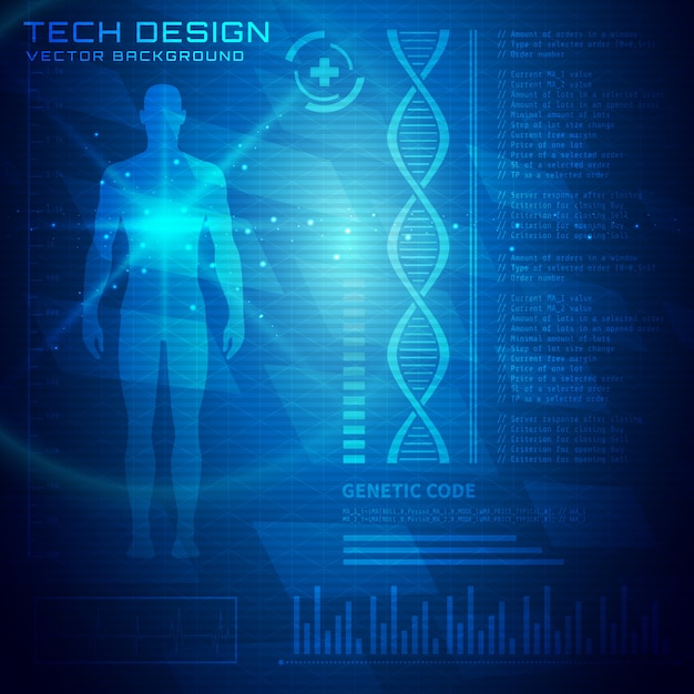 Vector resumen square medical healthcare technology background illustration