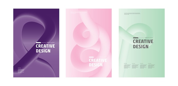 Resumen Swirl plantillas de diseño creativo púrpura rosa verde