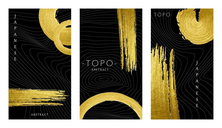 RESUMEN TABERNÓSCO Con pinceles de oro y patrones japoneses de lujo y elegancia