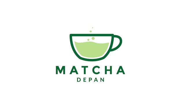 Resumen taza té matcha logo símbolo vector icono ilustración diseño gráfico