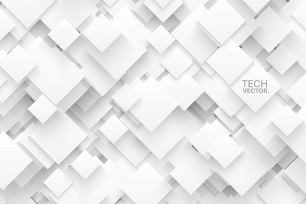 Resumen de tecnología 3D Vector de fondo blanco