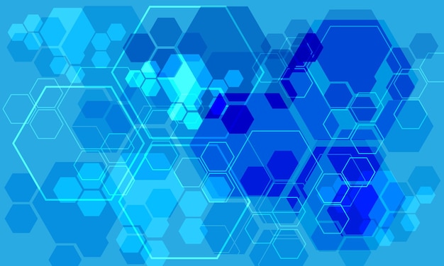 Vector resumen tecnología azul hexágono superposición diseño futurista creativo ultramoderno vector de fondo