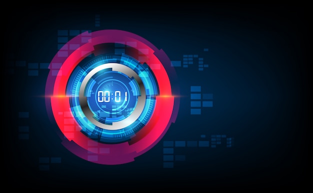 Resumen Tecnología futurista Contexto con concepto de temporizador numérico y cuenta atrás
