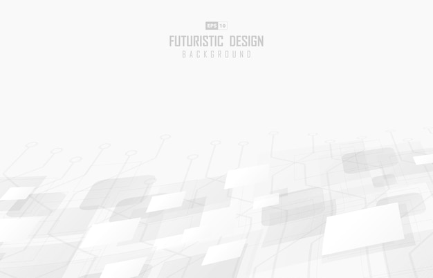 Resumen tecnología geométrica cuadrada blanca medio tono decorativo. Diseño superpuesto para un fondo simple. ilustración vectorial
