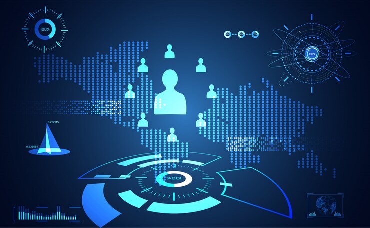 Vector resumen tecnología ui futurista mapa