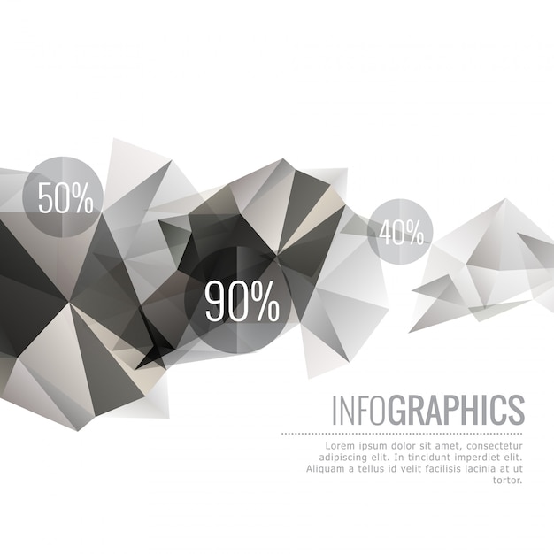 Vector resumen triángulo poli infografía
