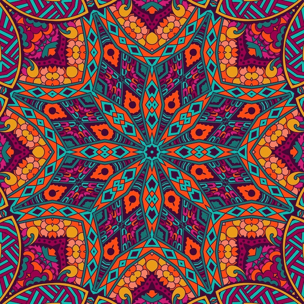 Resumen tribal vintage colorido étnico de patrones sin fisuras ornamentales