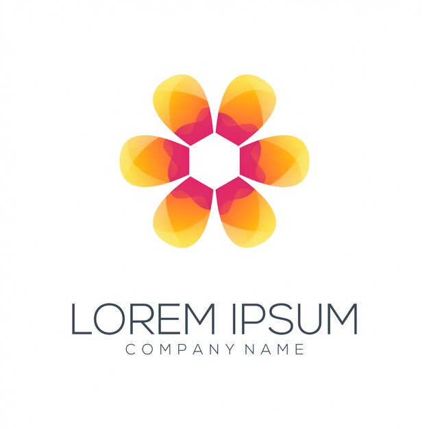 Resumen de vector de diseño de logo de flor