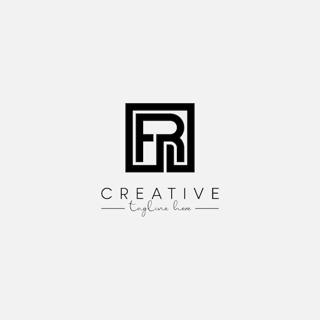 Resumen Vector de diseño de logotipo de monograma elegante basado en la letra mínima FR RF inicial