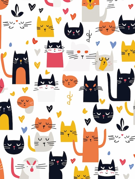 resumen vector mascotas gatos perros patrón