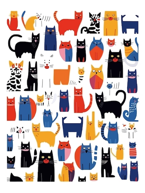 resumen vector mascotas gatos perros patrón